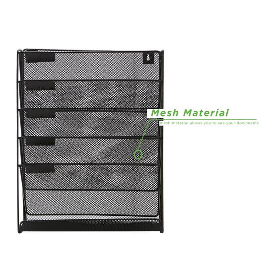 Mind Reader 6 Compartment Vertical Hanging Wall File & Chart Organizer